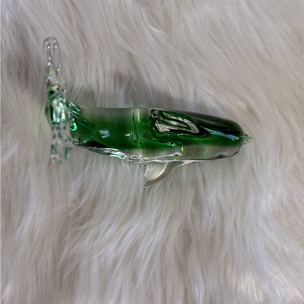 Elegant Green Glass Dolphin Figurine - Picture 2 of 6